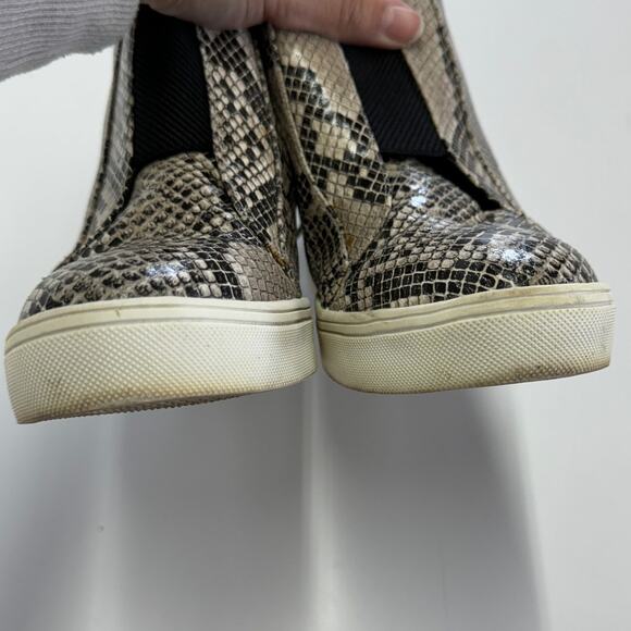 MIA Shoes‎ Womens 8.5 Christie Black Tan Snake Reptile Wedge Sneakers - Picture 4 of 12